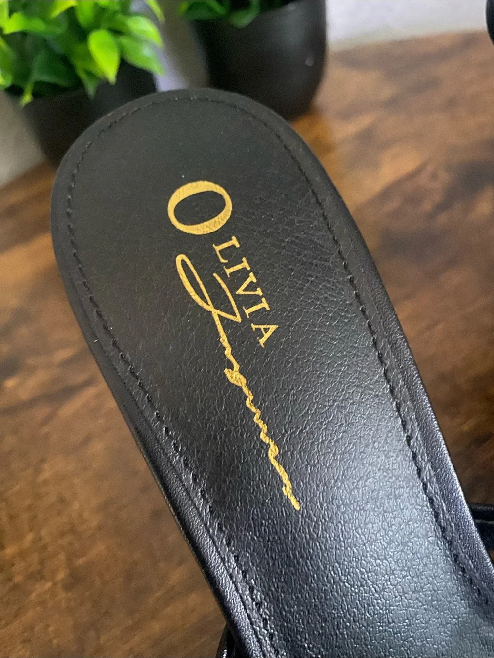 Black Olivia Jaymes High-Heeled Thong Sandals